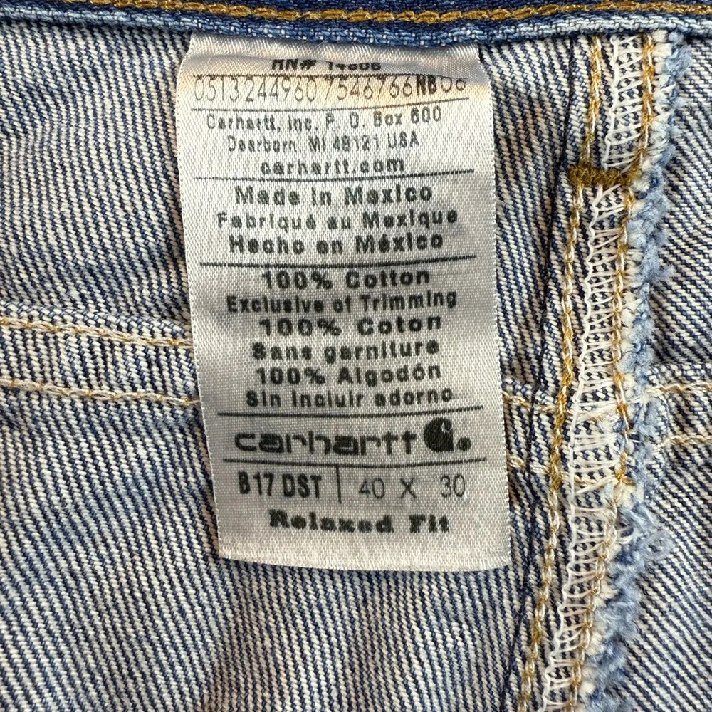 Carhartt Men's Jeans Relaxed Fit Size 40X30 Medium Wash‎ 100% Cotton